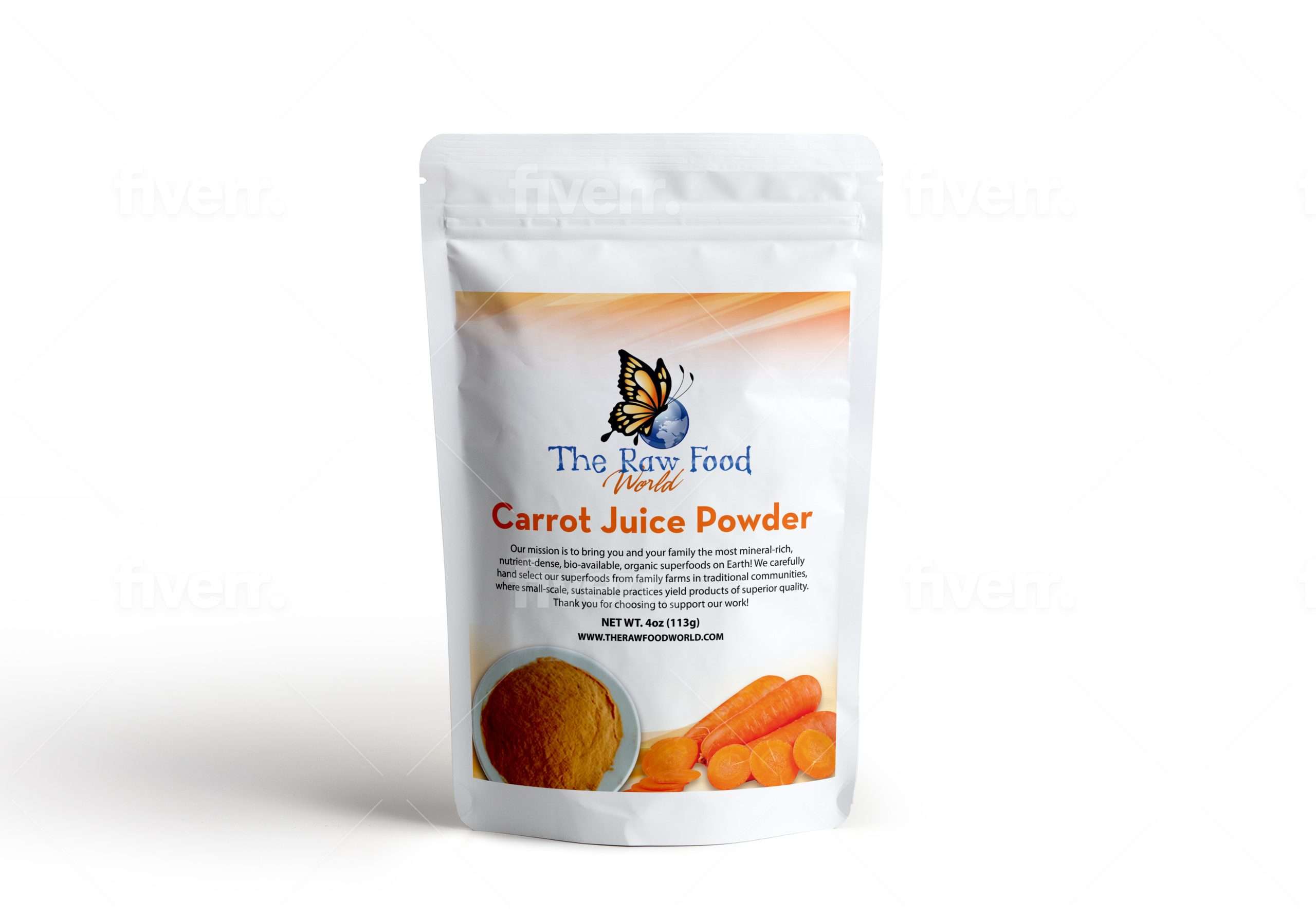 3Pack New Carrot Juice Powder, 4oz The Raw Food World